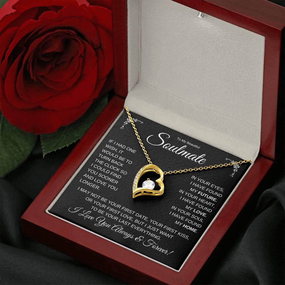 TO MY BEAUTIFUL SOULMATE FOREVER LOVE HEART NECKLACE