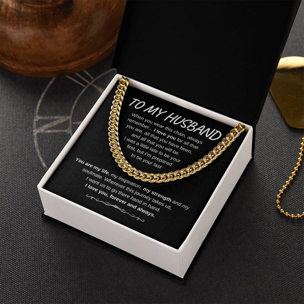 TO MY HUSBAND CUBAN LINK CHAIN