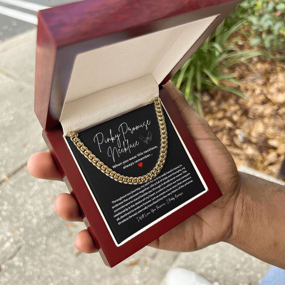 PInky Promise Necklace - Cuban Link Chain