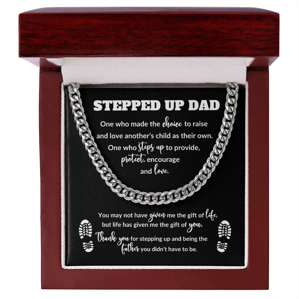 STEPPED UP DAD CHAIN LINK NECKLACE - FATHER'S DAY