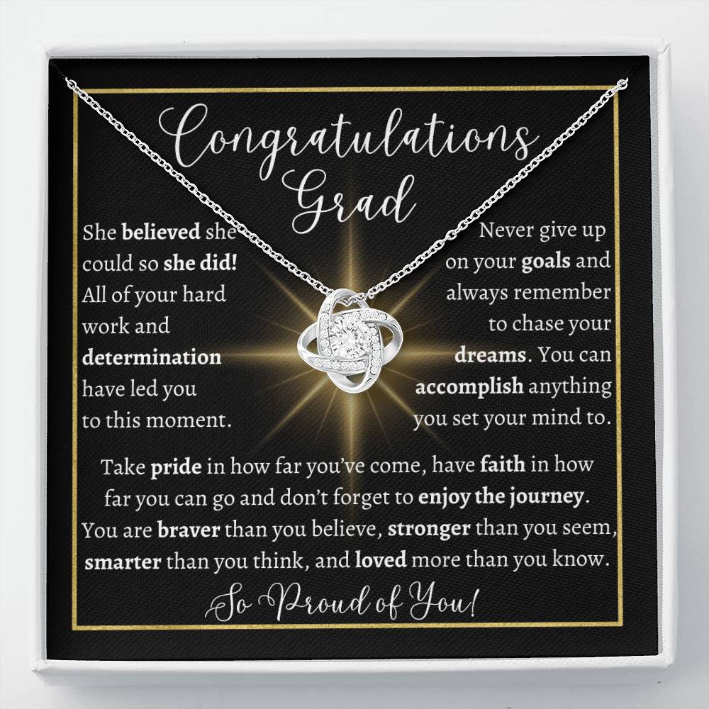 Graduation Love Knot Necklace