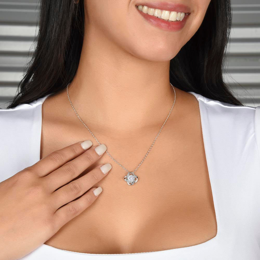 TO MY BADASS WIFE QUEEN ANNIVERSARY LOVEKNOT NECKLACE