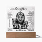 TO OUR DAUGHTER FROM MOM AND DAD LION LED KEEPSAKE NIGHT LIGHT UP LAMP ACRYLIC PLAQUE GIFT