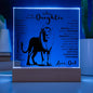 TO MY BEAUTIFUL DAUGHTER THIS OLD LION LED NIGHT LIGHT UP LAMP ACRYLIC PLAQUE