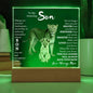 TO MY AMAZING SON KEEPSAKE LED NIGHT LIGHT UP LAMP ACRYLIC PLAQUE LIONESS