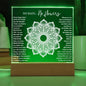 NO RAIN NO FLOWERS KEEPSAKE LED NIGHT LIGHT UP LAMP ACRYLIC PLAQUE