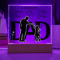 DAD GIFT LED NIGHT LIGHT UP LAMP ACRYLIC PLAQUE A DAUGHTER'S FIRST LOVE FIRST HERO