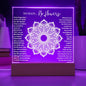 NO RAIN NO FLOWERS KEEPSAKE LED NIGHT LIGHT UP LAMP ACRYLIC PLAQUE