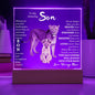 TO MY AMAZING SON KEEPSAKE LED NIGHT LIGHT UP LAMP ACRYLIC PLAQUE LIONESS