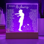 NO RAIN NO FLOWERS KEEPSAKE LED NIGHT LIGHT UP LAMP ACRYLIC PLAQUE