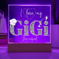 I LOVE MY GIGI SHE'S MAGICAL ACRYLIC LED NIGHT LIGHT PLAQUE LEOPARD PRINT