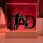 DAD GIFT LED NIGHT LIGHT UP LAMP ACRYLIC PLAQUE A DAUGHTER'S FIRST LOVE FIRST HERO
