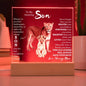 TO MY AMAZING SON KEEPSAKE LED NIGHT LIGHT UP LAMP ACRYLIC PLAQUE LIONESS