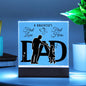 DAD GIFT LED NIGHT LIGHT UP LAMP ACRYLIC PLAQUE A DAUGHTER'S FIRST LOVE FIRST HERO