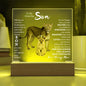 TO MY AMAZING SON KEEPSAKE LED NIGHT LIGHT UP LAMP ACRYLIC PLAQUE LIONESS