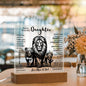 TO OUR DAUGHTER FROM MOM AND DAD LION LED KEEPSAKE NIGHT LIGHT UP LAMP ACRYLIC PLAQUE GIFT