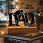DAD KEEPSAKE LED NIGHT LIGHT UP LAMP ACRYLIC PLAQUE A SON'S FIRST HERO FIRST FRIEND