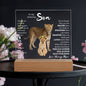 TO MY AMAZING SON KEEPSAKE LED NIGHT LIGHT UP LAMP ACRYLIC PLAQUE LIONESS