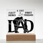 DAD KEEPSAKE LED NIGHT LIGHT UP LAMP ACRYLIC PLAQUE A SON'S FIRST HERO FIRST FRIEND