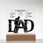 DAD GIFT LED NIGHT LIGHT UP LAMP ACRYLIC PLAQUE A DAUGHTER'S FIRST LOVE FIRST HERO