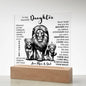 TO OUR DAUGHTER FROM MOM AND DAD LION LED KEEPSAKE NIGHT LIGHT UP LAMP ACRYLIC PLAQUE GIFT