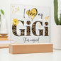 I LOVE MY GIGI SHE'S MAGICAL ACRYLIC LED NIGHT LIGHT PLAQUE LEOPARD PRINT
