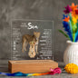 TO MY AMAZING SON KEEPSAKE LED NIGHT LIGHT UP LAMP ACRYLIC PLAQUE LIONESS