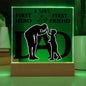 DAD KEEPSAKE LED NIGHT LIGHT UP LAMP ACRYLIC PLAQUE A SON'S FIRST HERO FIRST FRIEND
