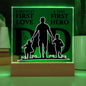 A DAUGHTER'S FIRST LOVE A SON'S FIRST HERO DAD KEEPSAKE LED NIGHT LIGHT UP LAMP ACRYLIC PLAQUE
