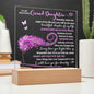 TO MY BEAUTIFUL GRAND DAUGHTER KEEPSAKE LED NIGHT LIGHT UP LAMP ACRYLIC PLAQUE
