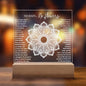 NO RAIN NO FLOWERS KEEPSAKE LED NIGHT LIGHT UP LAMP ACRYLIC PLAQUE