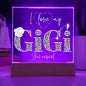 I LOVE MY GIGI SHE'S MAGICAL ACRYLIC LED NIGHT LIGHT PLAQUE LEOPARD PRINT