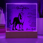 TO MY BEAUTIFUL DAUGHTER THIS OLD LION LED NIGHT LIGHT UP LAMP ACRYLIC PLAQUE