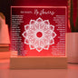 NO RAIN NO FLOWERS KEEPSAKE LED NIGHT LIGHT UP LAMP ACRYLIC PLAQUE