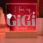 I LOVE MY GIGI SHE'S MAGICAL ACRYLIC LED NIGHT LIGHT PLAQUE LEOPARD PRINT