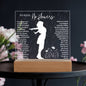 NO RAIN NO FLOWERS KEEPSAKE LED NIGHT LIGHT UP LAMP ACRYLIC PLAQUE