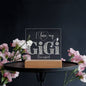 I LOVE MY GIGI SHE'S MAGICAL ACRYLIC LED NIGHT LIGHT PLAQUE LEOPARD PRINT
