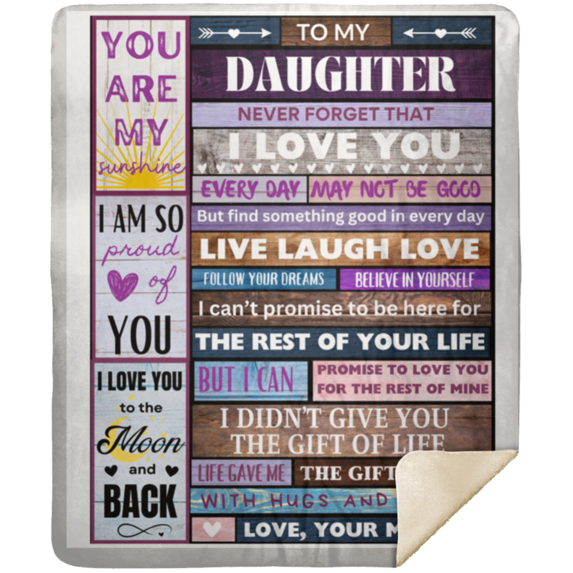 TO MY DAUGHTER LOVE MOM BLANKET