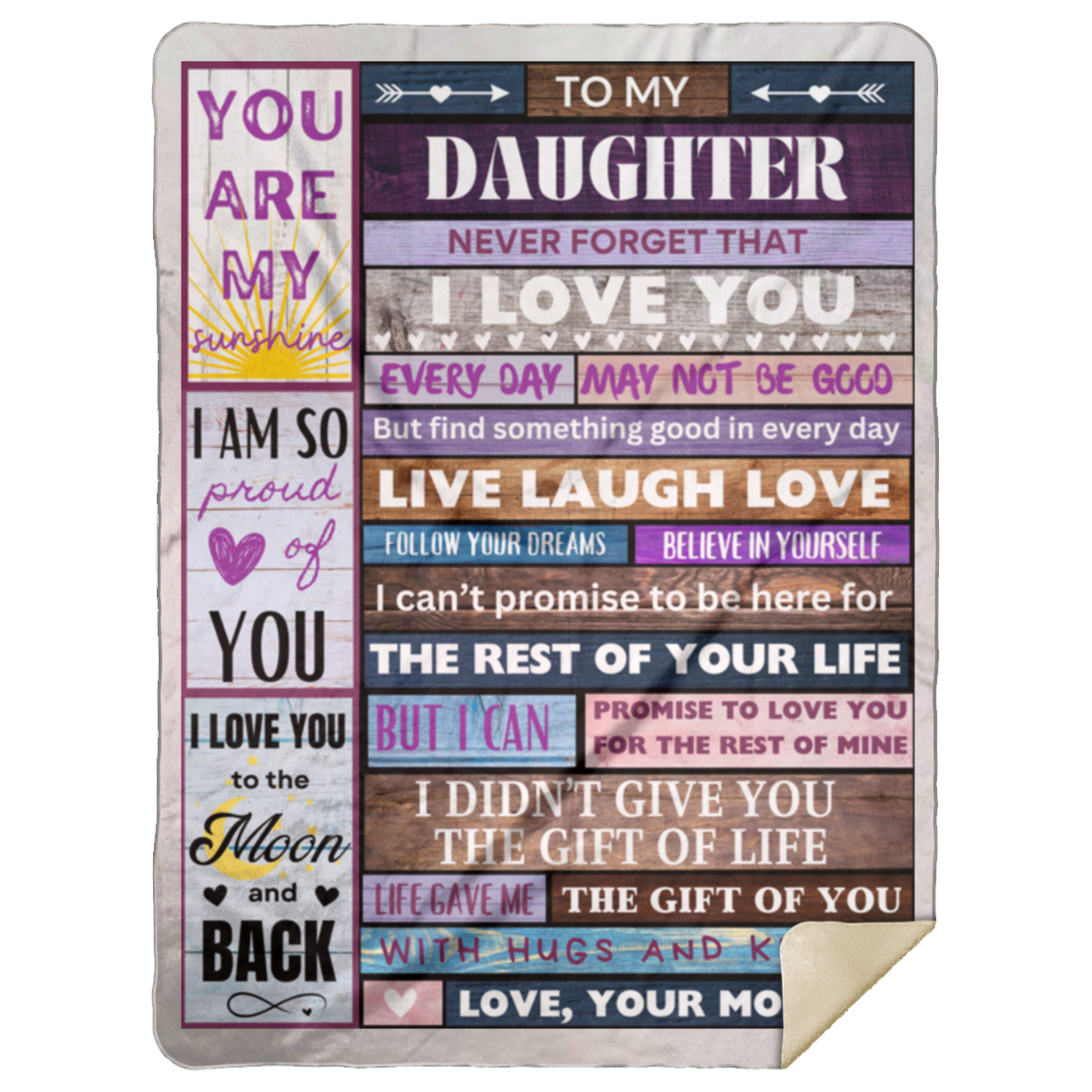 TO MY DAUGHTER LOVE MOM BLANKET