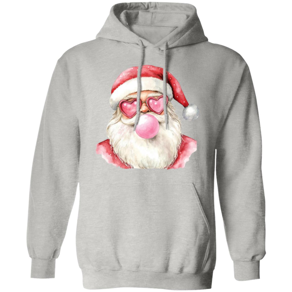 BUBBLEGUM DIVA SANTA BLOWING BUBBLE HEART GLASSES HOODIE SWEATSHIRT