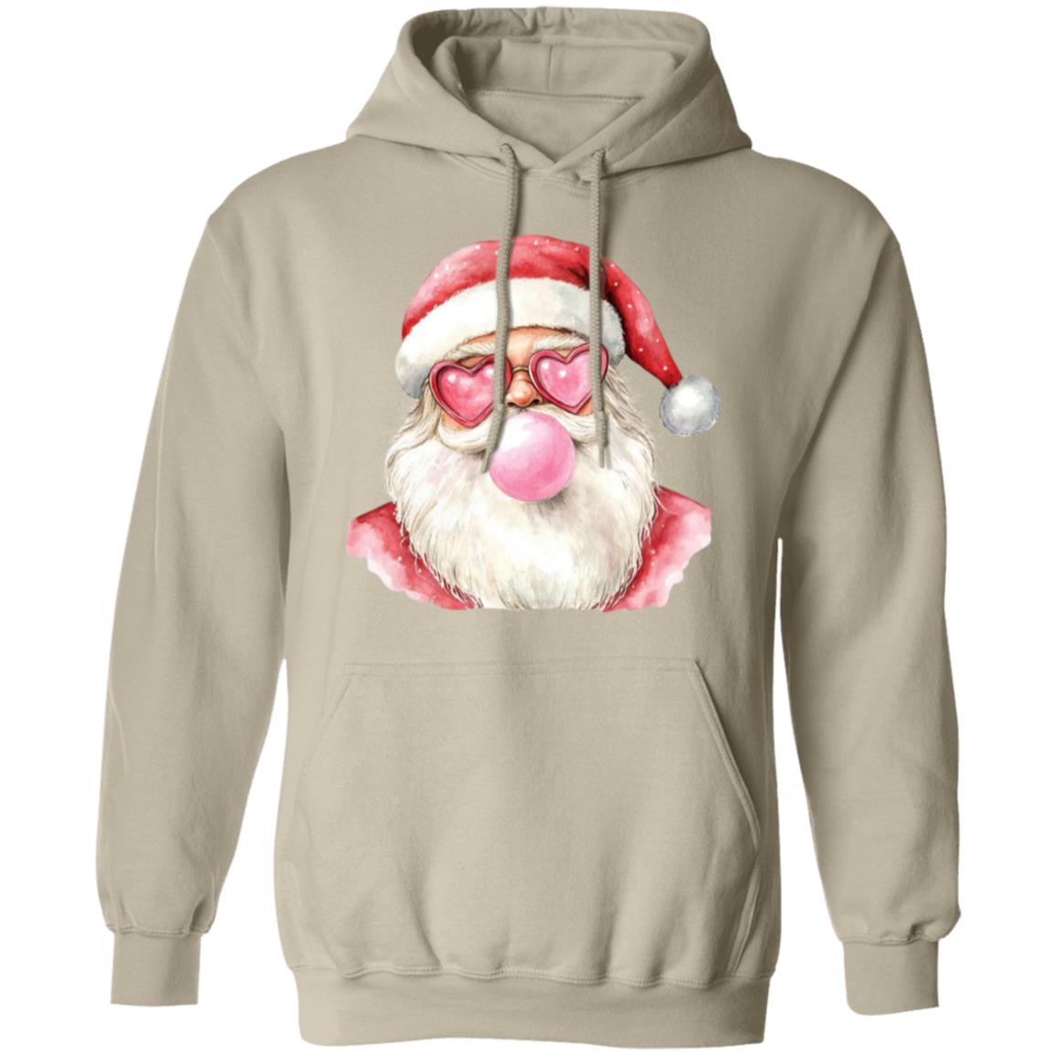 BUBBLEGUM DIVA SANTA BLOWING BUBBLE HEART GLASSES HOODIE SWEATSHIRT