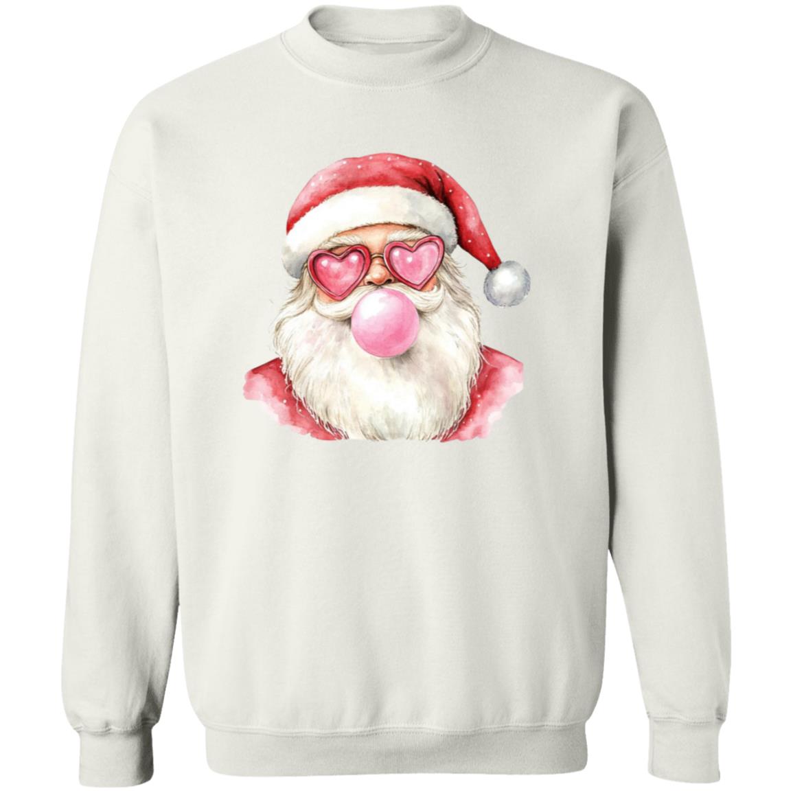 BUBBLEGUM DIVA SANTA BLOWING BUBBLE HEART GLASSES HOODIE SWEATSHIRT