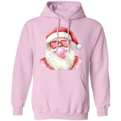 BUBBLEGUM DIVA SANTA BLOWING BUBBLE HEART GLASSES HOODIE SWEATSHIRT