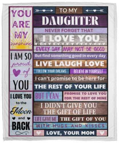 TO MY DAUGHTER LOVE MOM BLANKET