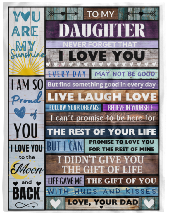 TO MY DAUGHTER, LOVE DAD BLANKET