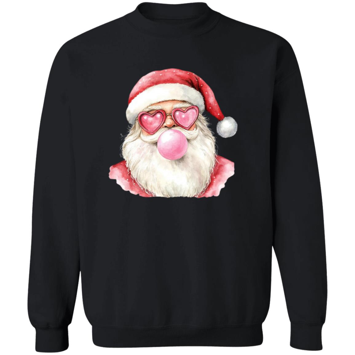 BUBBLEGUM DIVA SANTA BLOWING BUBBLE HEART GLASSES HOODIE SWEATSHIRT