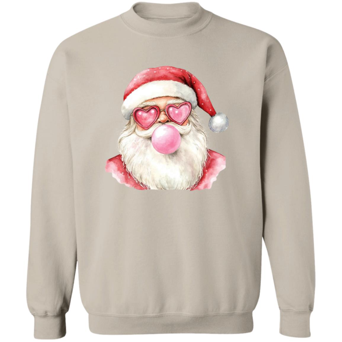 BUBBLEGUM DIVA SANTA BLOWING BUBBLE HEART GLASSES HOODIE SWEATSHIRT