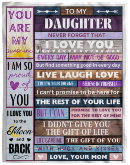 TO MY DAUGHTER LOVE MOM BLANKET