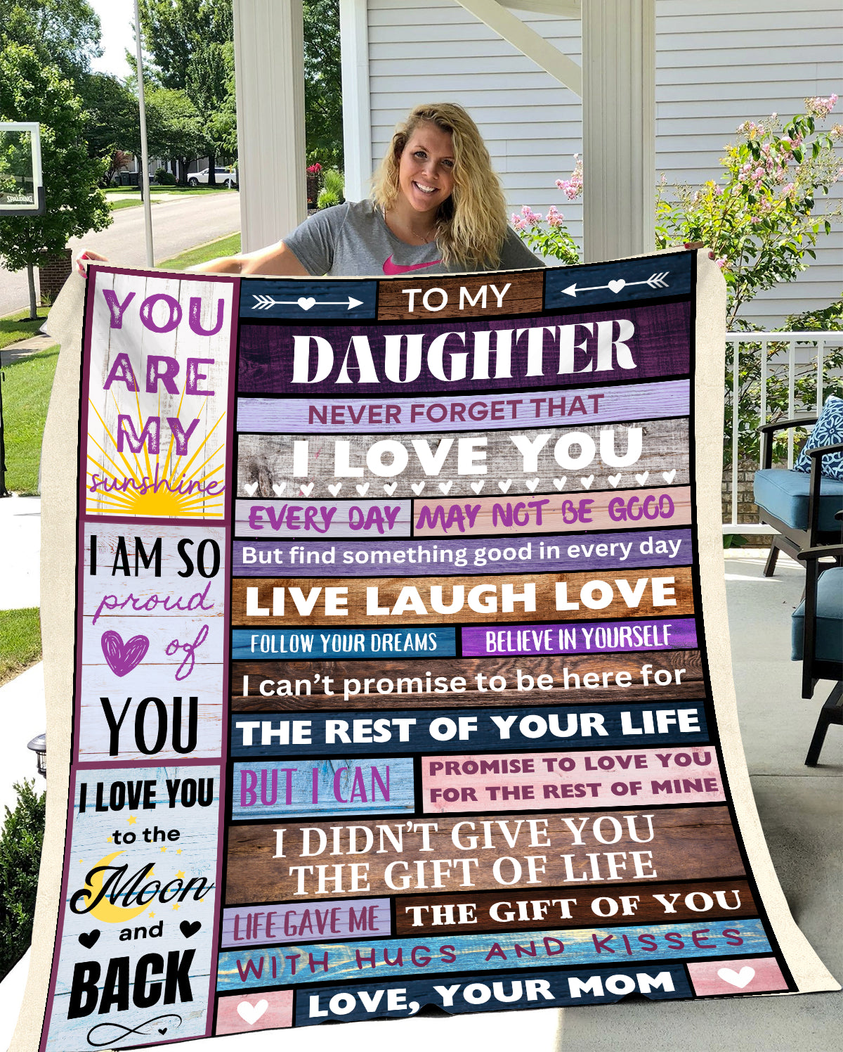 TO MY DAUGHTER LOVE MOM BLANKET