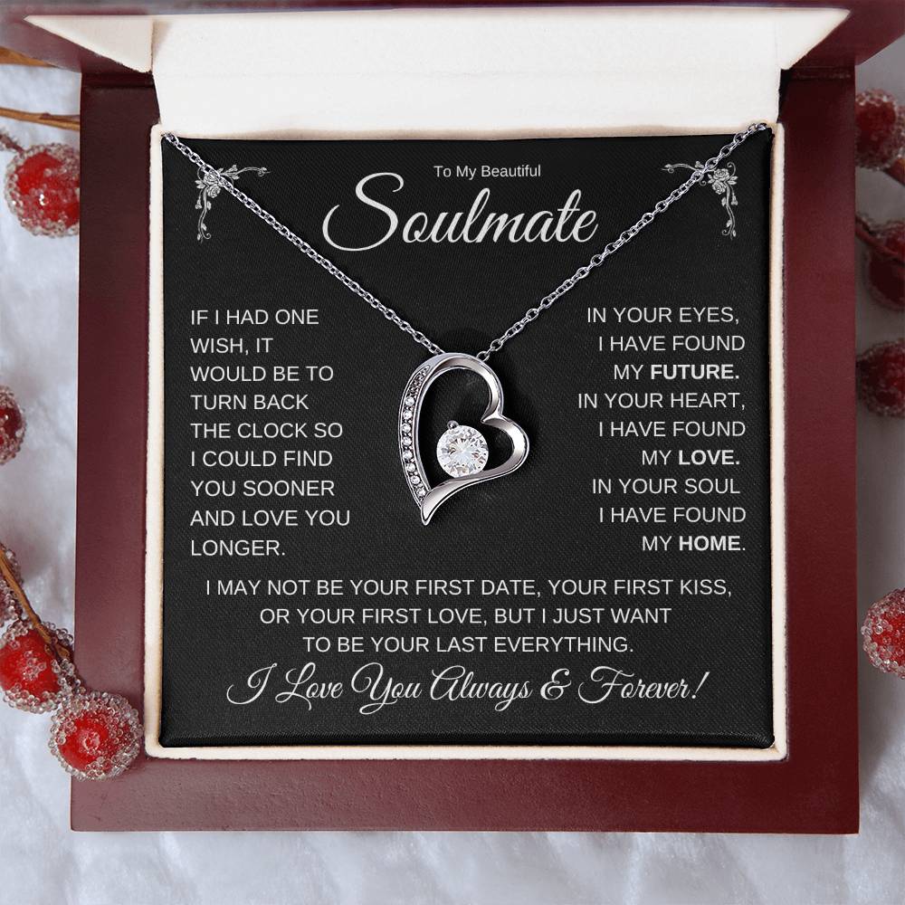 TO MY BEAUTIFUL SOULMATE FOREVER LOVE HEART NECKLACE